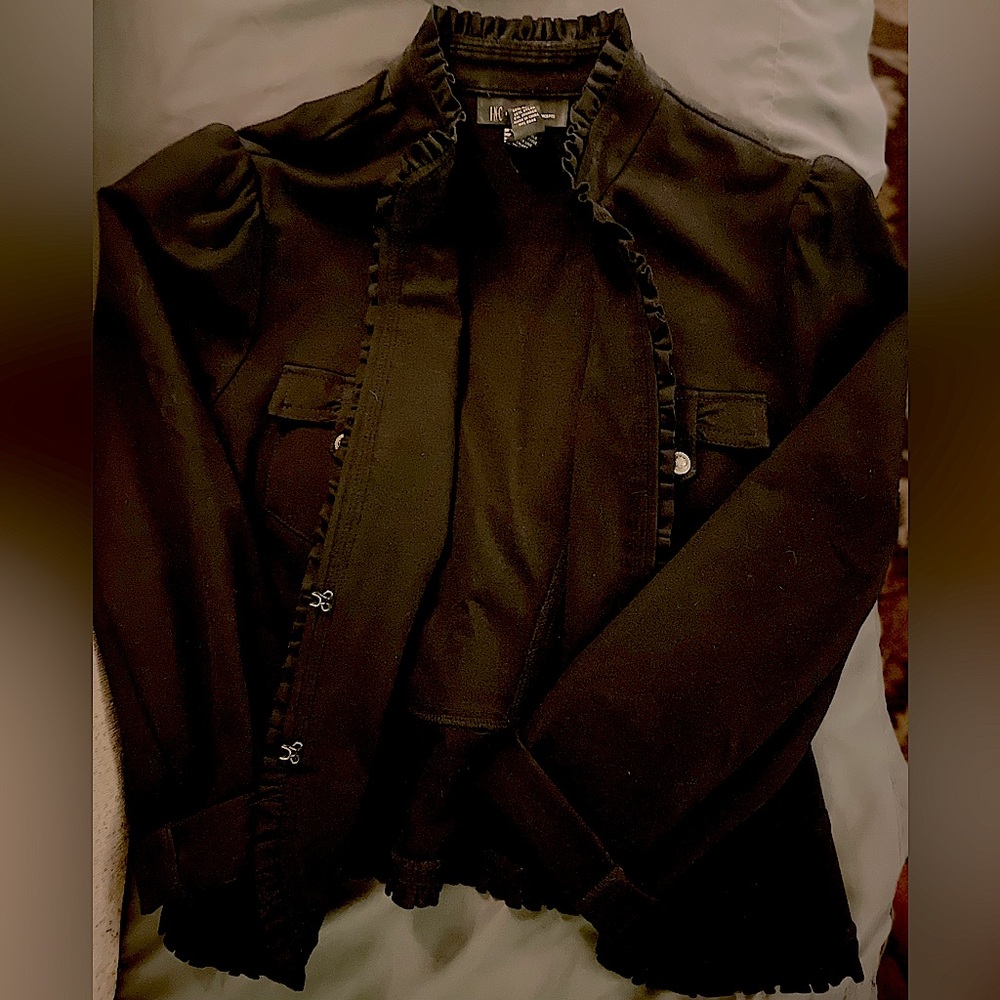INC International Concepts black stretch blazer jacket.